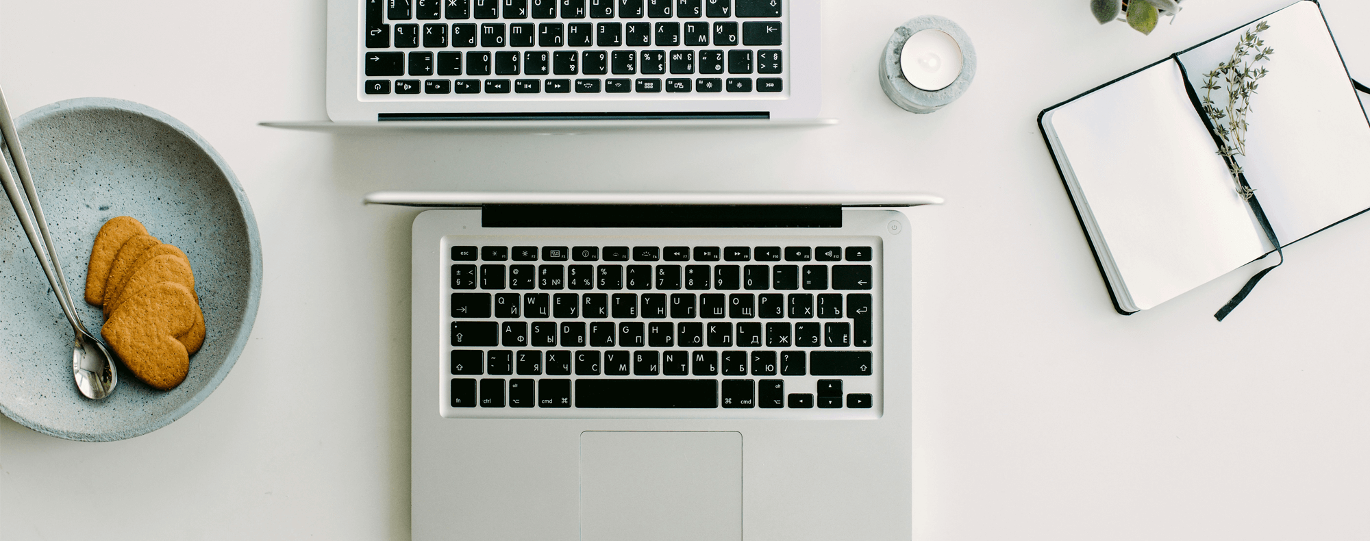 Laptops on a desk